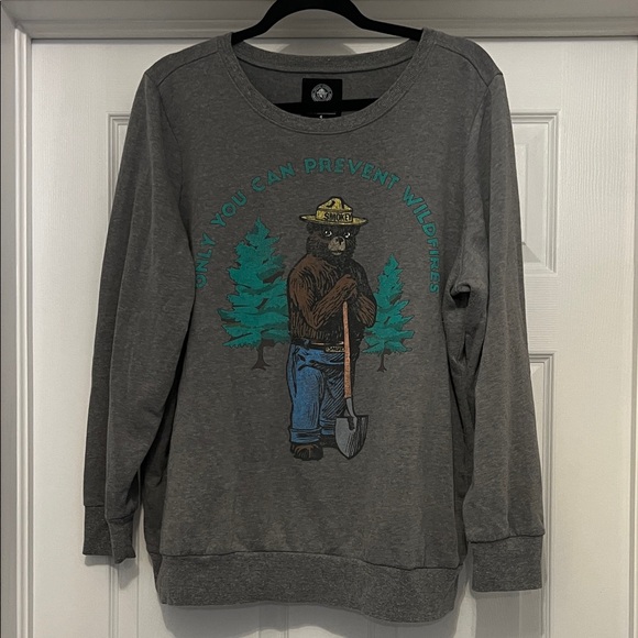 torrid Sweaters - Torrid Gray Smokey Bear Crewneck Sweater